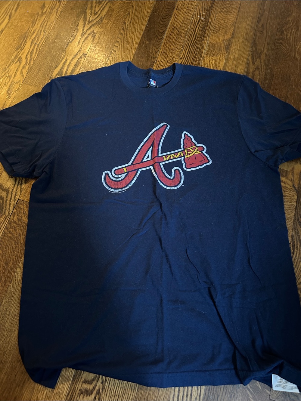 Men's Navy Short Sleeve Graphic Tee with Red & White Atlanta 'A' Logo